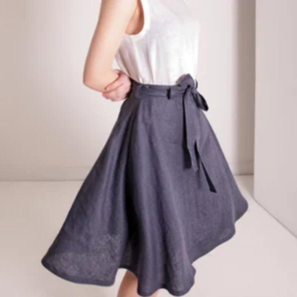 Linen Handmade Studio | Belted Linen Midi Dress